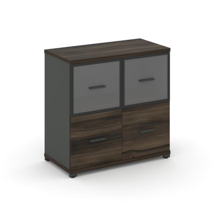 Concept Шкаф 1 широкая секция, 2 ниши CN.STS-212 RPB A Дуб Мали/Антрацит/Металл Антрацит/Прозрачный