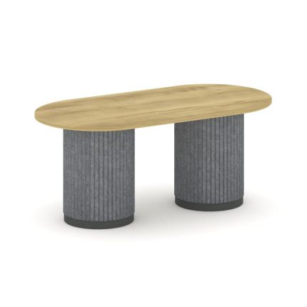 Felto Стол переговорный овальный PR.C.SPRG-006.D Дуб Винченцо/Металл Антрацит/Морская Галька 1800*90