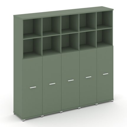 Concept Шкаф 5 узких секций, 5 ниш CN.STU-554 W Кобо/Металл Белый 2084*420*1922