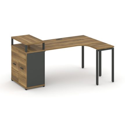 Concept Стол эргономичный с опорным распаш. шкафом с верх. горизонтом CN.SA-211(R) A Сандал Янтарный