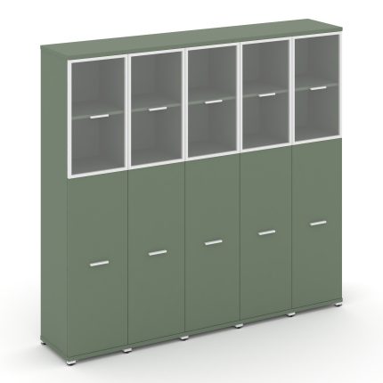 Concept Шкаф 5 узких секций, 5 ниш CN.STU-555 RPW W Кобо/Металл Белый/Прозрачный 2084*420*1922