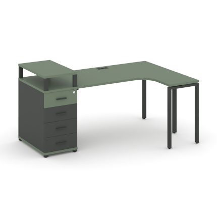 Concept Стол эргономичный CN.SA-405(R) A Кобо/Антрацит/Металл Антрацит 1800*1180*917