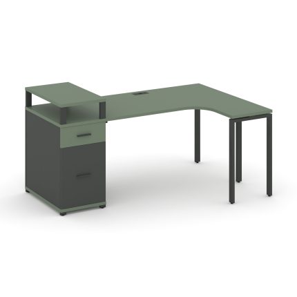 Concept Стол эргономичный CN.SA-407(R) A Кобо/Антрацит/Металл Антрацит 1800*1180*917