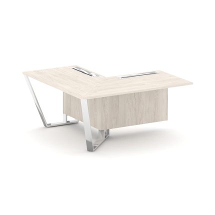 Steel Meet Завершающий угловой модуль левый MDK-PR.B.SPZOU-16(L) Денвер Светлый/Нержавеющая Сталь/Хр