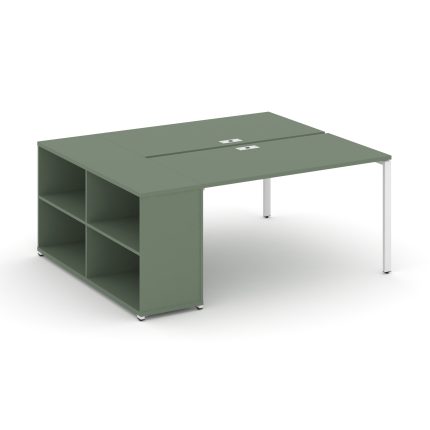 Concept Рабочая станция с опорным стеллажом CN.DRS-201 Кобо/Металл Белый 1400*1480*750