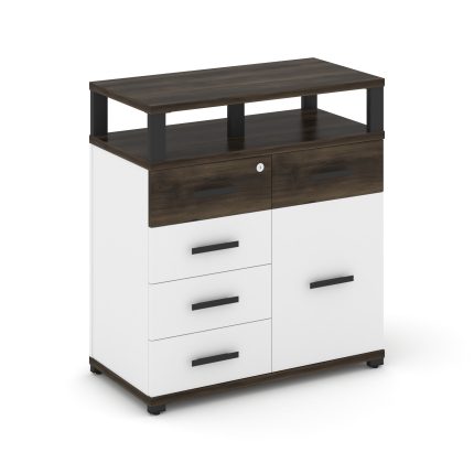 Concept Тумба приставная широкая 5 ящ.+1 распаш. фасад с надставкой широкой CN.TSP-018 B Дуб Мали/Бе