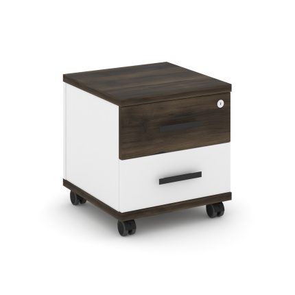 Concept Тумба мобильная 2 ящ. CN.TUM-001 B Дуб Мали/Белый Бриллиант/Металл Черный 420*420*448