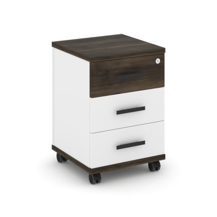 Concept Тумба мобильная 3 ящ. CN.TUM-003 B Дуб Мали/Белый Бриллиант/Металл Черный 420*420*615