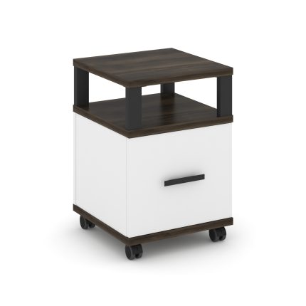 Concept Тумба мобильная 1 распаш. фасад с надставкой CN.TUM-008 B Дуб Мали/Белый Бриллиант/Металл Че