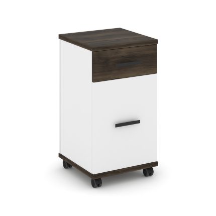 Concept Тумба мобильная 1 ящ.+1 распаш. фасад CN.TUM-011 B Дуб Мали/Белый Бриллиант/Металл Черный 42