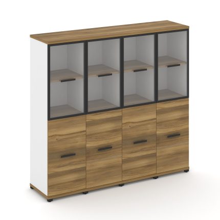 Concept Шкаф 4 узкие секции, 4 ниши CN.STU-442 RPB B Сандал Янтарный/Белый Бриллиант/Металл Черный/П