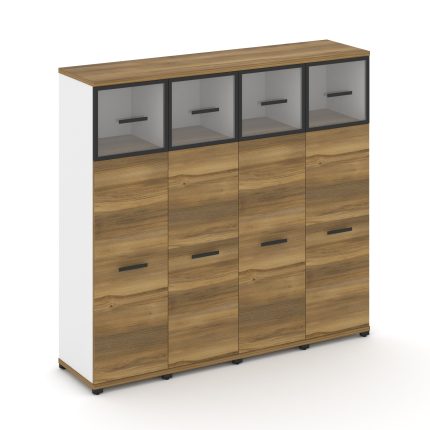 Concept Шкаф 4 узкие секции, 4 ниши CN.STU-444 RPB B Сандал Янтарный/Белый Бриллиант/Металл Черный/П