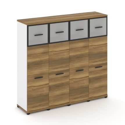 Concept Шкаф 4 узкие секции, 4 ниши CN.STU-444 RMB B Сандал Янтарный/Белый Бриллиант/Металл Черный/С