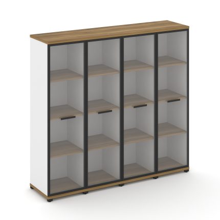 Concept Шкаф 4 узкие секции, 4 ниши CN.STU-446 RPB B Сандал Янтарный/Белый Бриллиант/Металл Черный/П