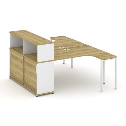 Concept Рабочая станция с опорным шкафом-купе с надставкой низ. CN.DSA-219 W Дуб Винченцо/Белый Брил