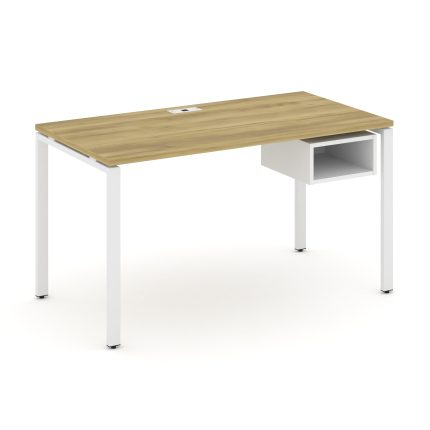 Concept Стол рабочий с подвесной тумбой с 1 открытой нишей CN.SP-103 Дуб Винченцо/Белый Бриллиант/Ме