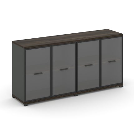 Concept Шкаф 2 широкие секции, 2 нишии CN.STS-223 RPB A Дуб Мали/Антрацит/Металл Антрацит/Прозрачный