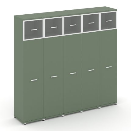 Concept Шкаф 5 узких секций, 5 ниш CN.STU-557 RPW W Кобо/Металл Белый/Прозрачный 2084*420*1922