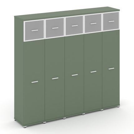 Concept Шкаф 5 узких секций, 5 ниш CN.STU-557 RMW W Кобо/Металл Белый/Сатин 2084*420*1922