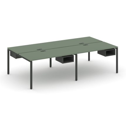 Concept Рабочая станция двухсторонняя с подвесными тумбами на 4 места CN.DRS-121 Кобо/Антрацит/Метал