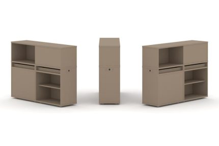 Estetica Набор №12. Тумба двойная+низкая надставка ES.NB.2N-12 Латте 1500*410*1135