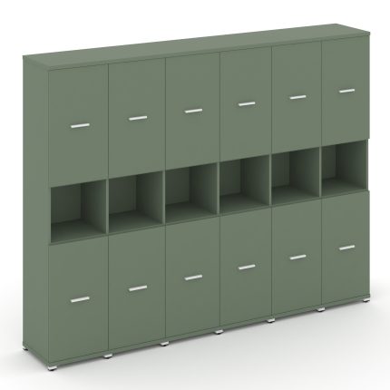 Concept Шкаф 6 узких секций, 5 ниш CN.STU-563 W Кобо/Металл Белый 2500*420*1922