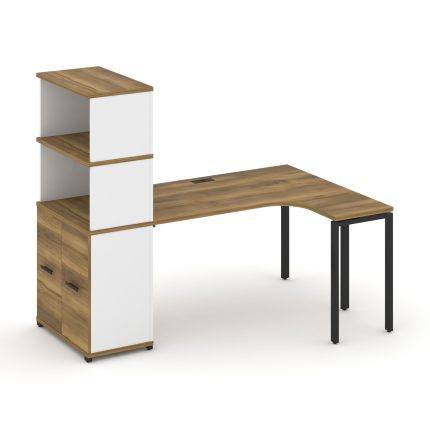 Concept Стол эргономичный с опорным распаш. шкафом с надставкой выс.  CN.SA-215(R) B Сандал Янтарный