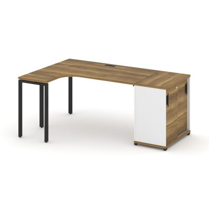 Concept Стол эргономичный с опорным шкафом-купе  CN.SA-217(L) B Сандал Янтарный/Белый Бриллиант/Мета