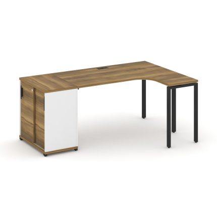 Concept Стол эргономичный с опорным шкафом-купе  CN.SA-217(R) B Сандал Янтарный/Белый Бриллиант/Мета