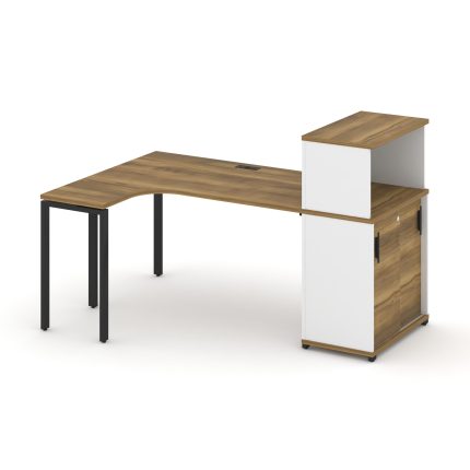 Concept Стол эргономичный с опорным шкафом-купе с надставкой низ.  CN.SA-219(L) B Сандал Янтарный/Бе