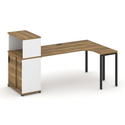 Concept Стол эргономичный с опорным шкафом-купе с надставкой низ.  CN.SA-220(R) B Сандал Янтарный/Бе