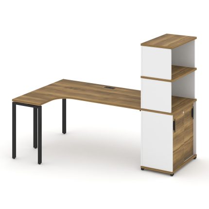 Concept Стол эргономичный с опорным шкафом-купе с надставкой выс.  CN.SA-222(L) B Сандал Янтарный/Бе