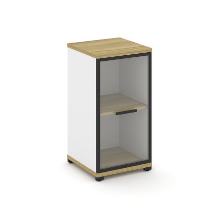 Concept Шкаф 1 узкая секция, 2 ниши CN.STU-213 RPB B Дуб Винченцо/Белый Бриллиант/Металл Черный/Проз