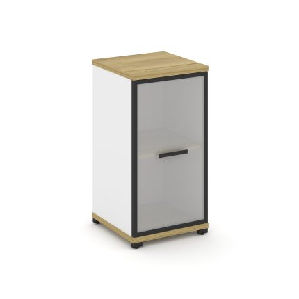 Concept Шкаф 1 узкая секция, 2 ниши CN.STU-213 RMB B Дуб Винченцо/Белый Бриллиант/Металл Черный/Сати