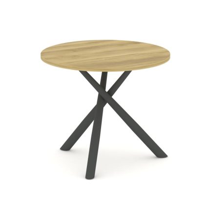 Oak Стол переговорный круглый D=900 PR.C.SPRG-002.D Дуб Винченцо/Металл Антрацит 900*900*750