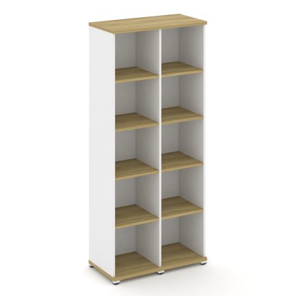 Concept Стеллаж 2 узкие секции, 5 ниш CN.STU-520 Дуб Винченцо/Белый Бриллиант/Металл Белый 836*420*1