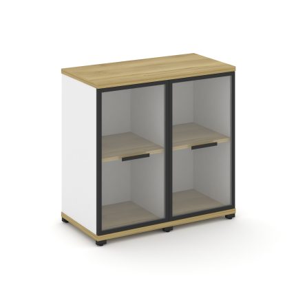 Concept Шкаф 2 узкие секции, 2 ниши CN.STU-223 RPB B Дуб Винченцо/Белый Бриллиант/Металл Черный/Проз