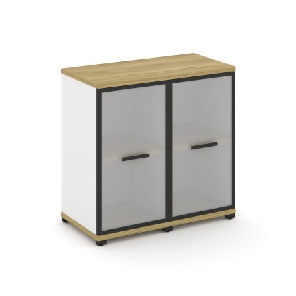 Concept Шкаф 2 узкие секции, 2 ниши CN.STU-223 RMB B Дуб Винченцо/Белый Бриллиант/Металл Черный/Сати