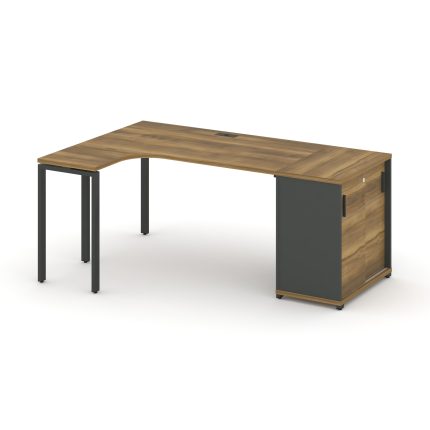 Concept Стол эргономичный с опорным шкафом-купе  CN.SA-218(L) A Сандал Янтарный/Антрацит/Металл Антр