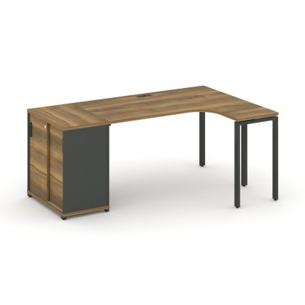 Concept Стол эргономичный с опорным шкафом-купе  CN.SA-218(R) A Сандал Янтарный/Антрацит/Металл Антр