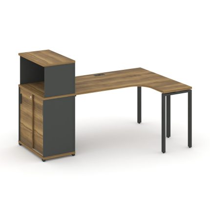 Concept Стол эргономичный с опорным шкафом-купе с надставкой низ.  CN.SA-220(R) A Сандал Янтарный/Ан