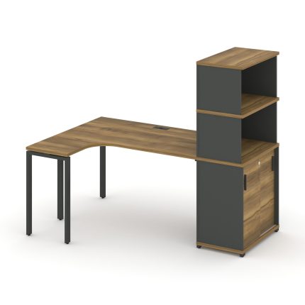 Concept Стол эргономичный с опорным шкафом-купе с надставкой выс.  CN.SA-222(L) A Сандал Янтарный/Ан