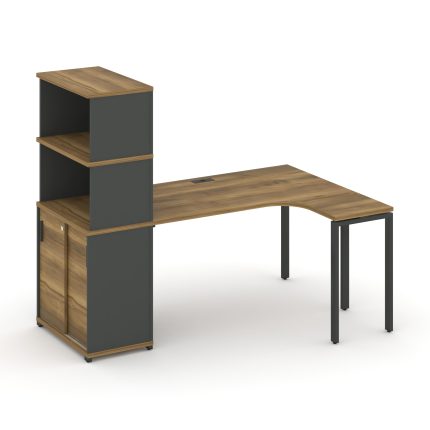 Concept Стол эргономичный с опорным шкафом-купе с надставкой выс.  CN.SA-221(R) A Сандал Янтарный/Ан