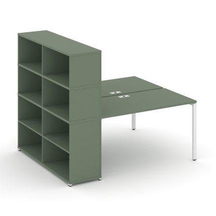 Concept Рабочая станция с опорным стеллажом с надставкой выс. CN.DRS-214 Кобо/Металл Белый 1600*1480