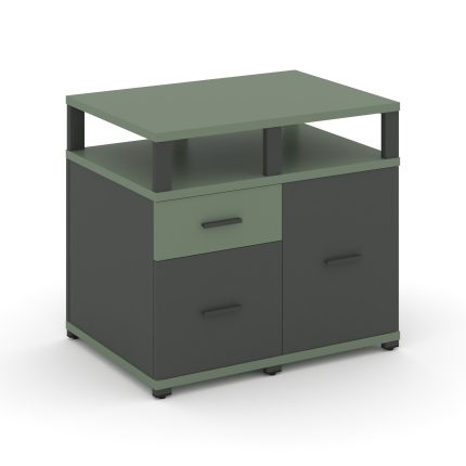 Concept Тумба приставная сервисная с надставкой широкой CN.TSR-003 A Кобо/Антрацит/Металл Антрацит 8