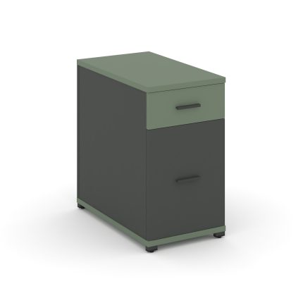 Concept Тумба опорная/приставная 1 ящ.+1 распаш. фасад CN.TGO-005 A Кобо/Антрацит/Металл Антрацит 42