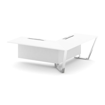 Steel Meet Завершающий угловой модуль правый MDK-PR.B.SPZOU-20(R) Белый Бриллиант/Нержавеющая Сталь/