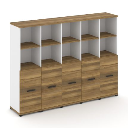 Concept Шкаф 5 узких секций, 4 ниши CN.STU-451 B Сандал Янтарный/Белый Бриллиант/Металл Черный 2084*