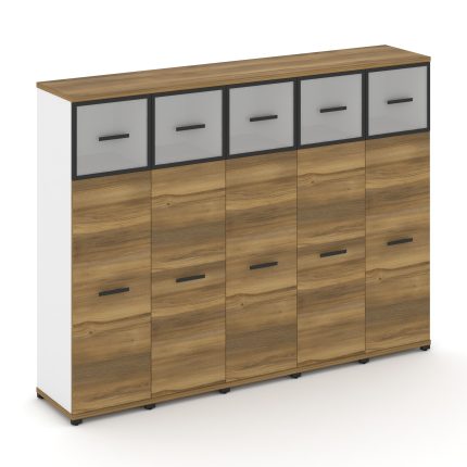 Concept Шкаф 5 узких секций, 4 ниши CN.STU-454 RMB B Сандал Янтарный/Белый Бриллиант/Металл Черный/С