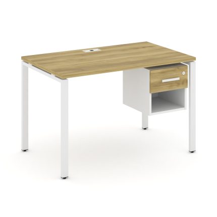 Concept Стол рабочий с подвесной тумбой 1 открытой нишей и одним ящ. CN.SP-118 W Дуб Винченцо/Белый